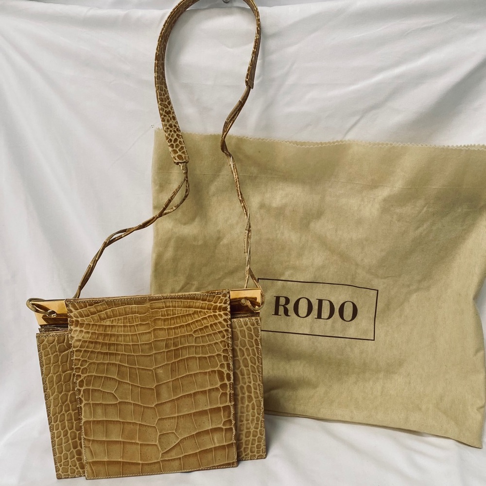 Rodo Italy Vintage Clutch with Crossbody Strap